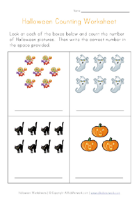 halloween counting practice worksheet