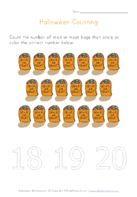 printable halloween counting to 20