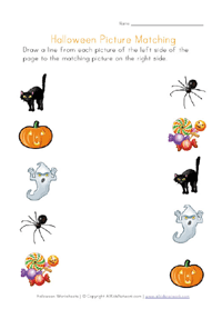 printable halloween picture matching