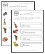 music worksheets