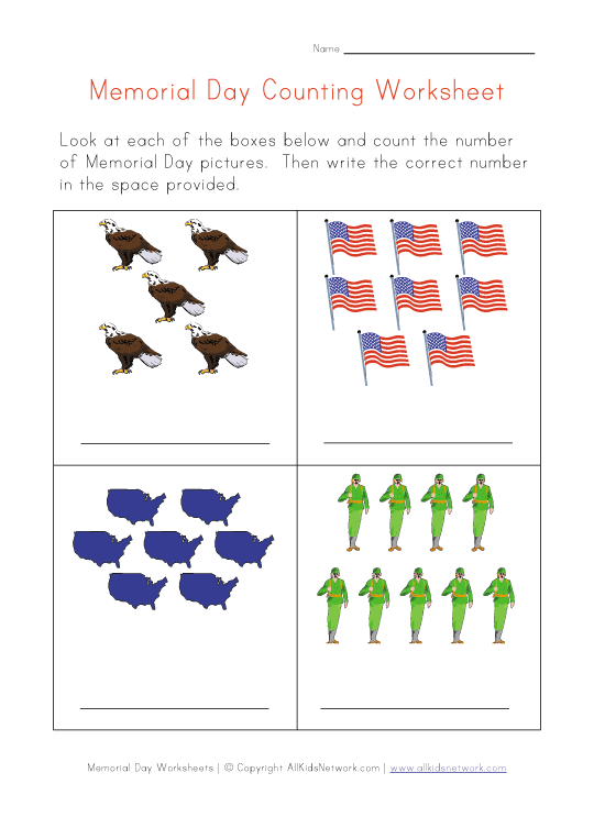memorial day counting practice