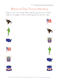 printable memorial day picture matching