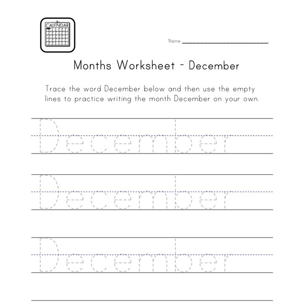 December Worksheet | All Kids Network