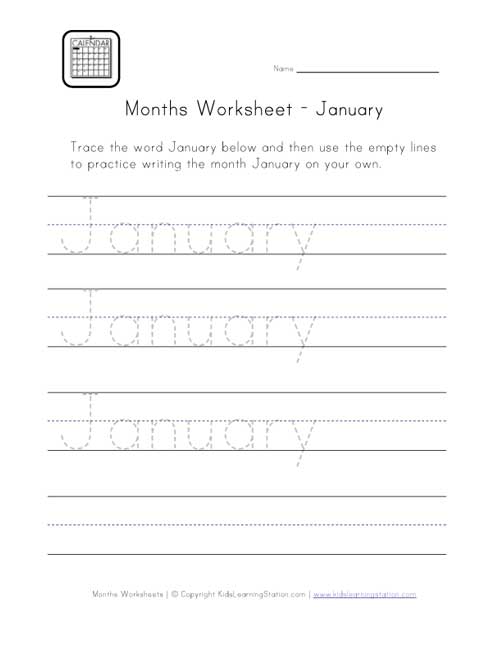January Printable Worksheets