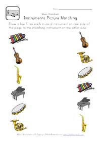 music picture matching worksheet