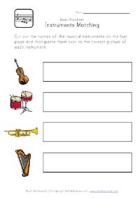 recognize instruments worksheet