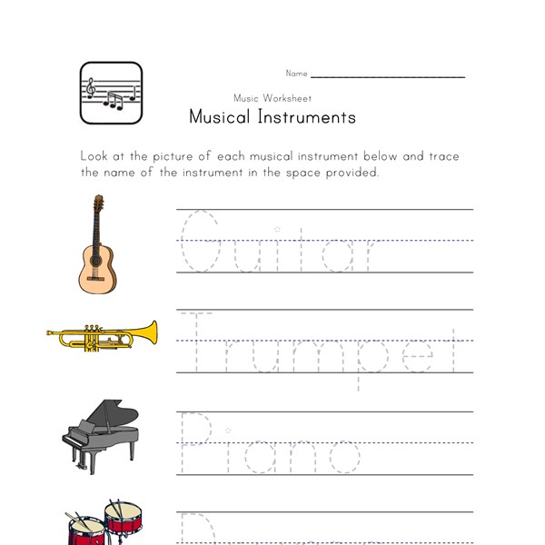 Music Themed Handwriting Worksheet | All Kids Network