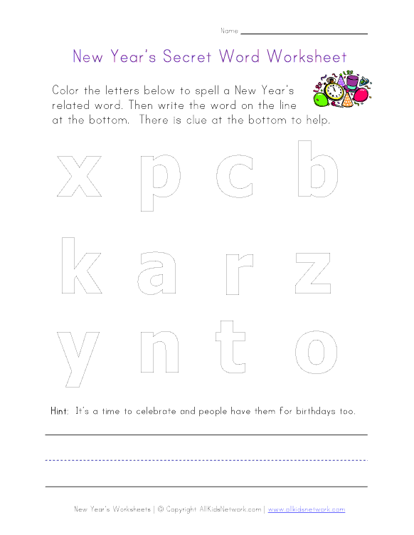 new year worksheets new year s secret word worksheet new year worksheets new year s secret word worksheet