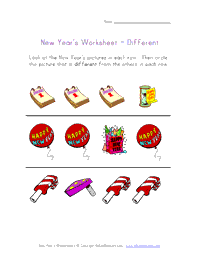 new years different worksheet