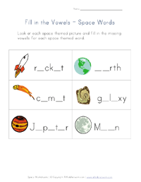 missing vowels worksheet