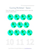 Space Themed Counting Worksheet | All Kids Network
