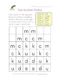 color by letter rainbow