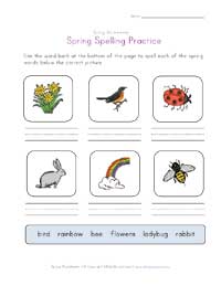 spring spelling worksheet