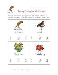 spring syllables worksheet
