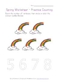 spring counting worksheet 2