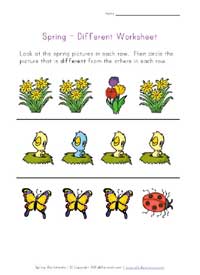 spring worksheet - different