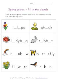 spring missing letters worksheet