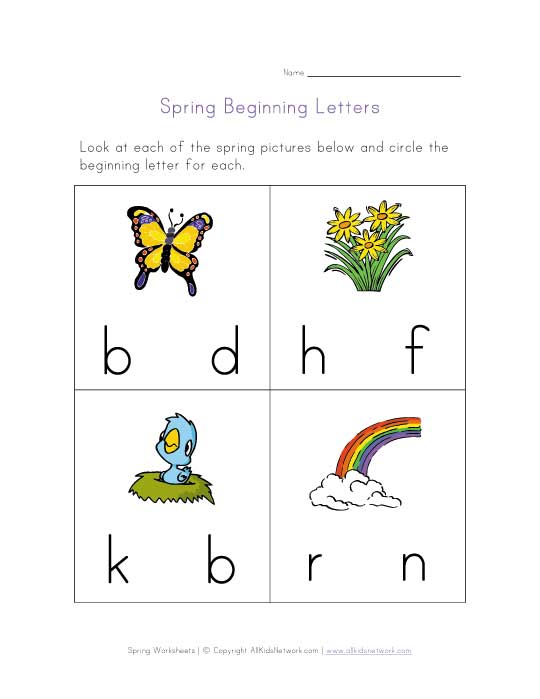beginning letters spring