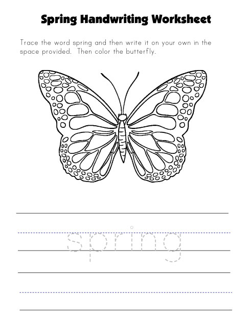 Spring Handwriting Worksheet