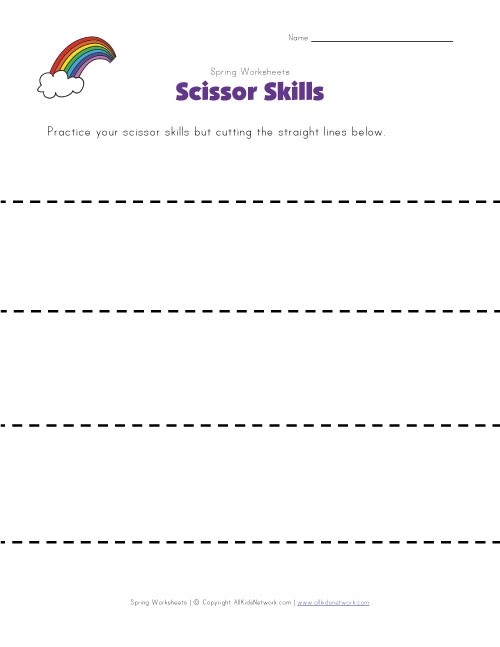 Spring Cutting Lines Worksheet Spring Cutting Lines Worksheet