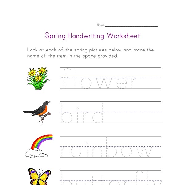 Spring Handwriting Worksheet | All Kids Network