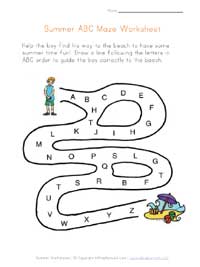summer abc worksheet