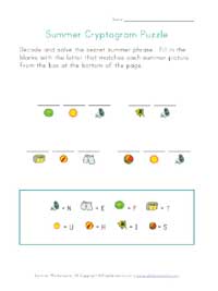 printable summer decoder puzzle