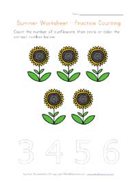 summer counting worksheet 2