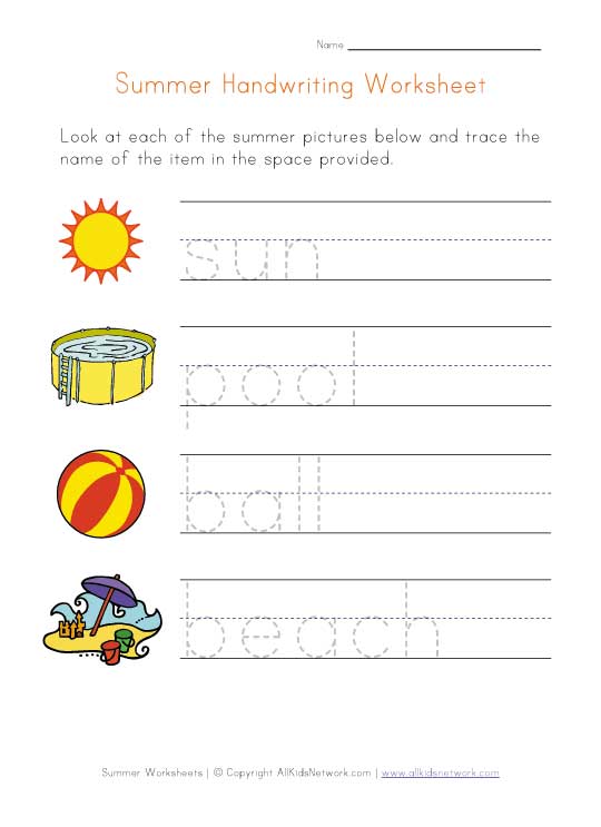 handwriting worksheet