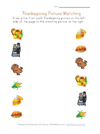 printable thanksgiving picture matching