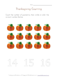 printable thanksgiving counting to 15