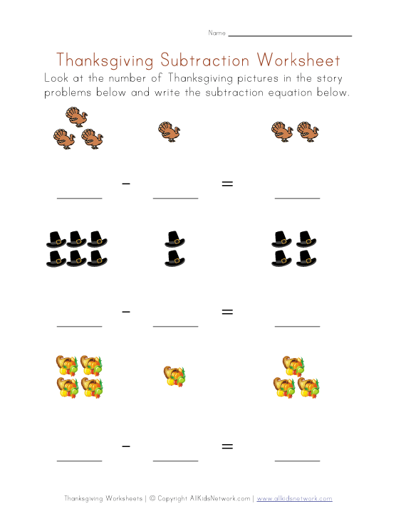 thanksgiving-subtraction-worksheet