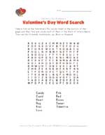 valentine's day word search