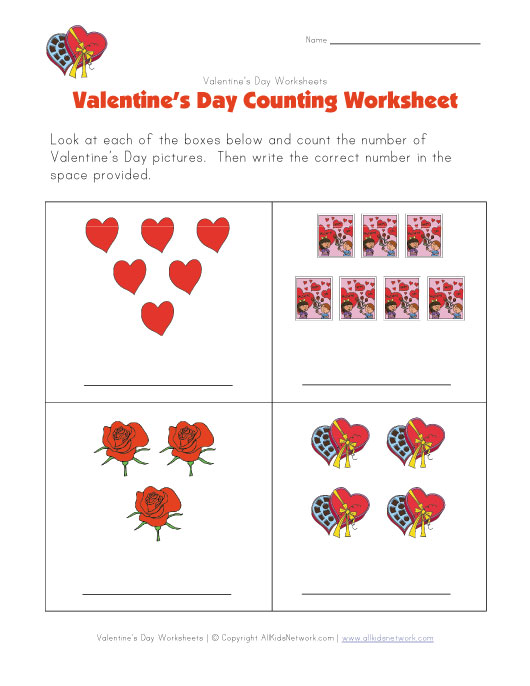 valentines day counting practice worksheet