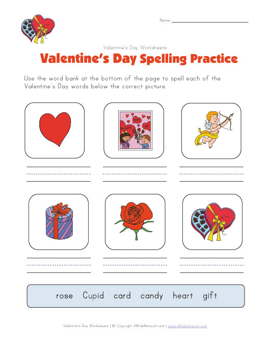 valentines day spelling practice