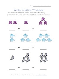 winter addition worksheet