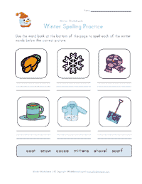 winter spelling practice