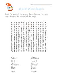 winter word search