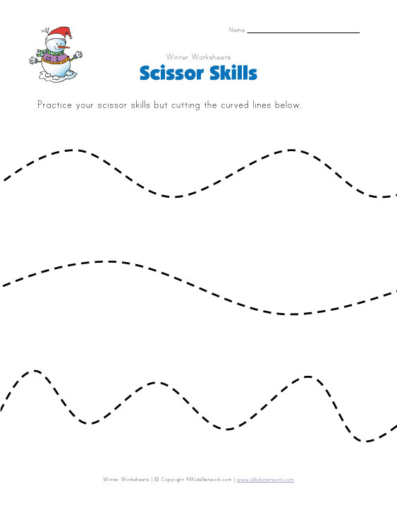 Winter Scissor Skills Worksheet