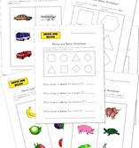 above and below worksheets