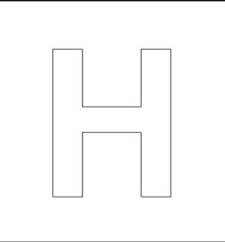 Capital H Stencil