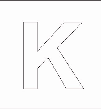 Capital K Stencil