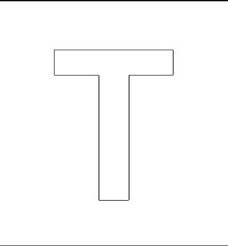Capital T Stencil