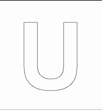 Capital U Stencil