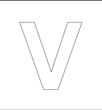Capital V Stencil