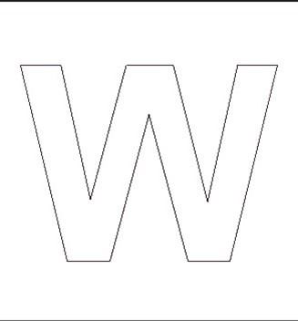 Capital W Stencil