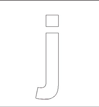 Lowercase J Stencil