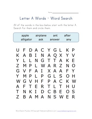 word letter a