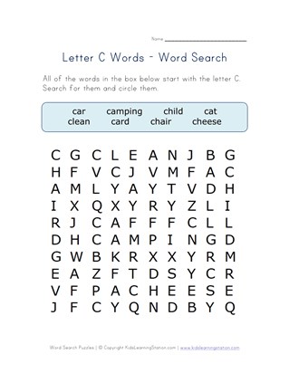 word search for every letter of the alphabet all kids network