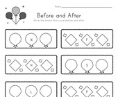 Celebration Before and After Alphabet Worksheet